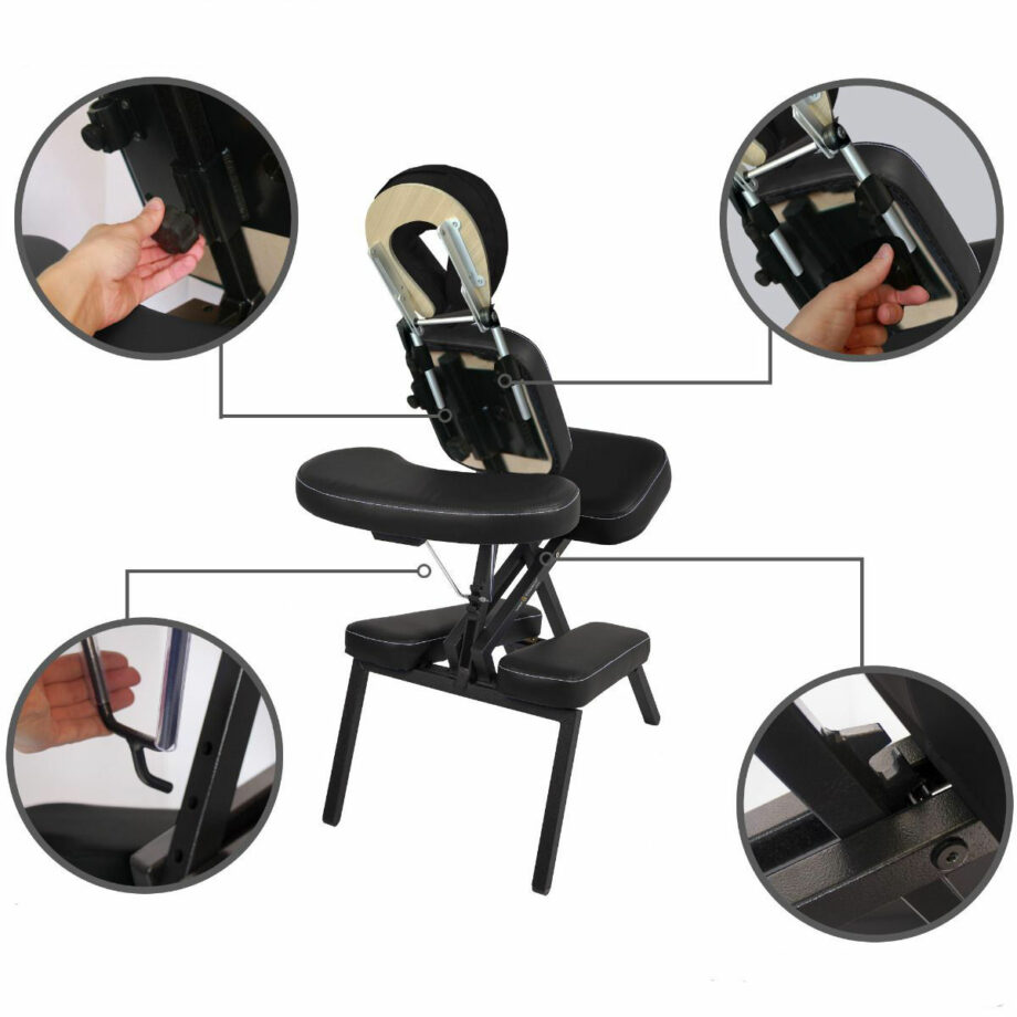 chaise de massage e-lite reglages noir