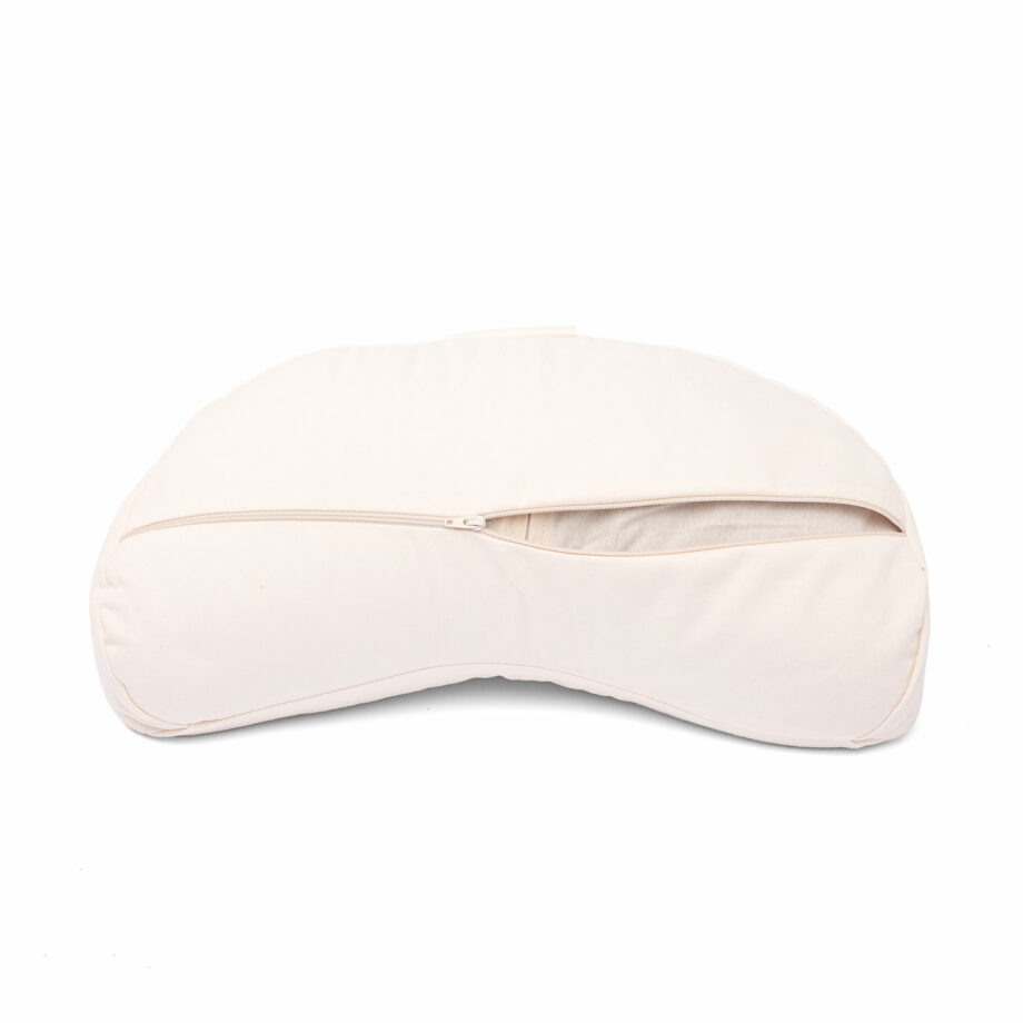 coussin de meditation croissant de lune ecru