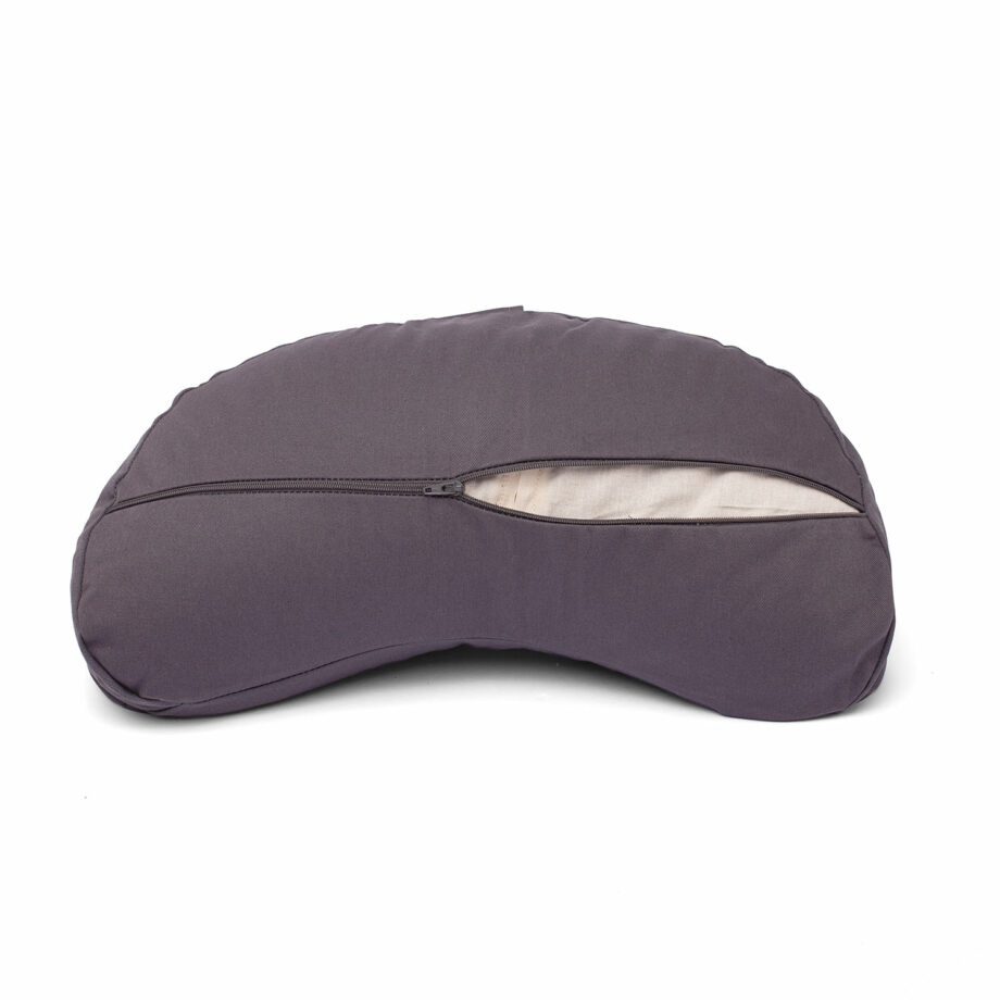 coussin de meditation croissant de lune gris