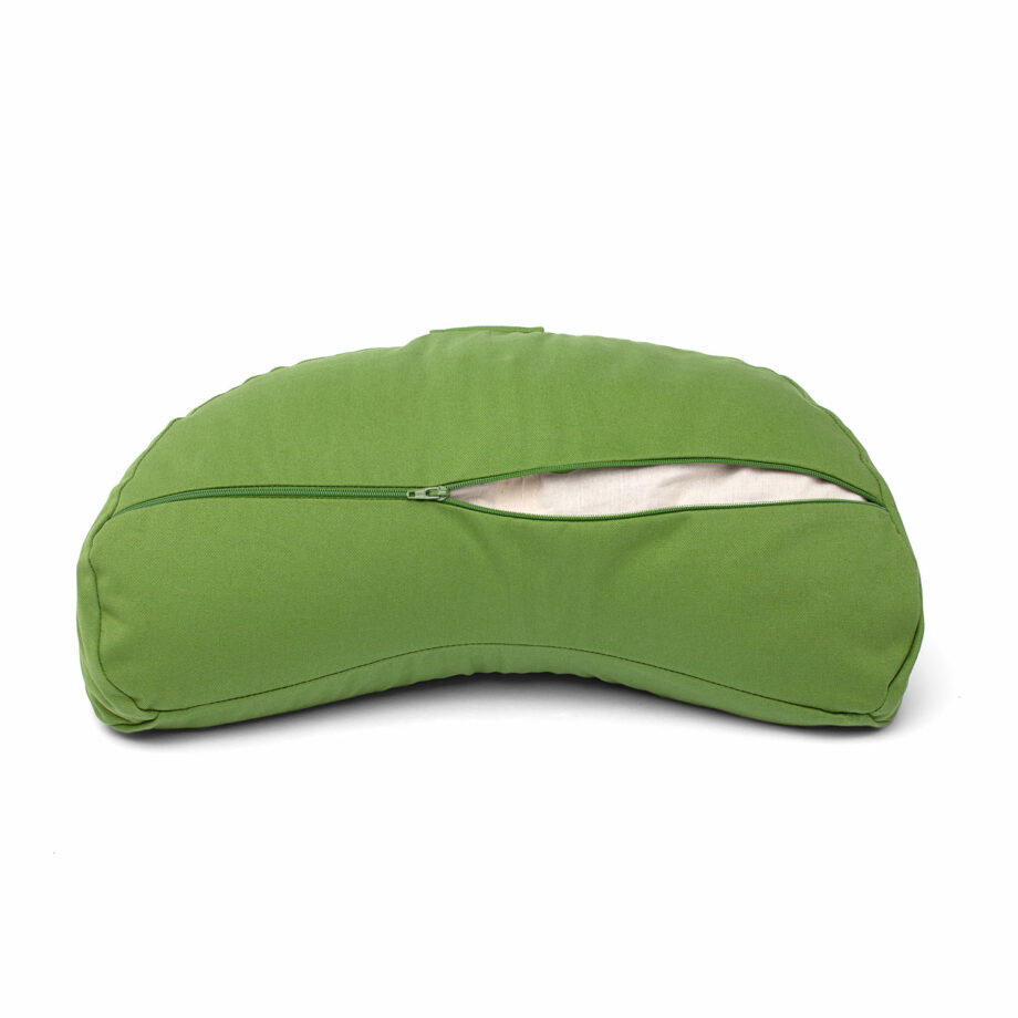 coussin de meditation croissant de lune vert