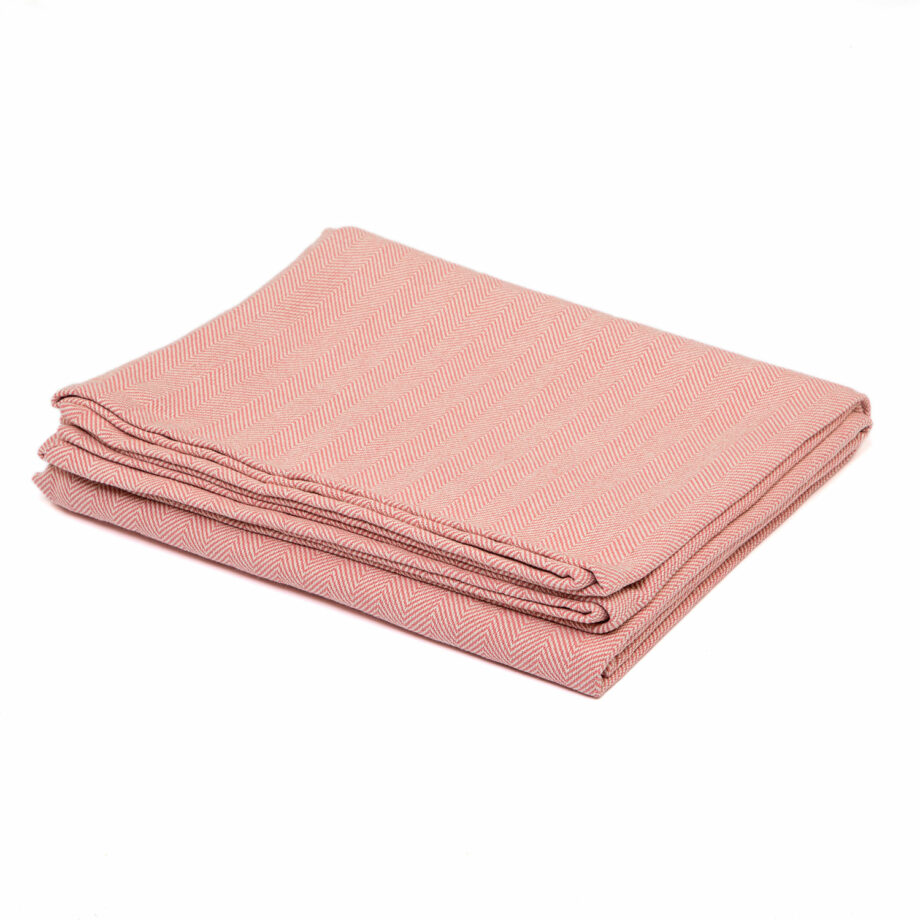 couverture en coton chevron nidra rose