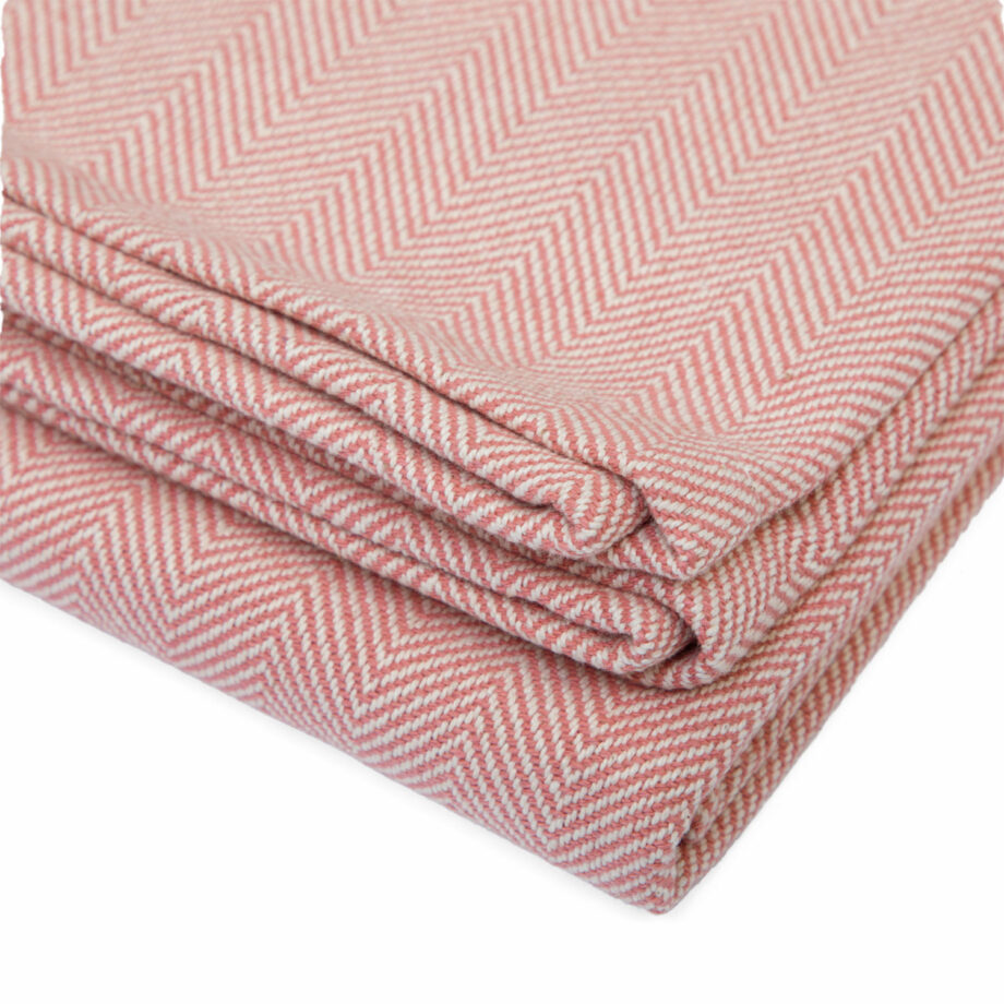 couverture en coton chevron nidra rose