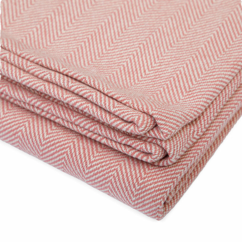couverture en coton chevron nidra rose