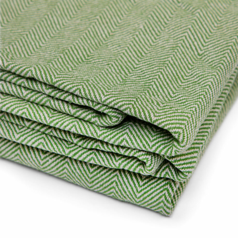 couverture en coton chevron nidra vert