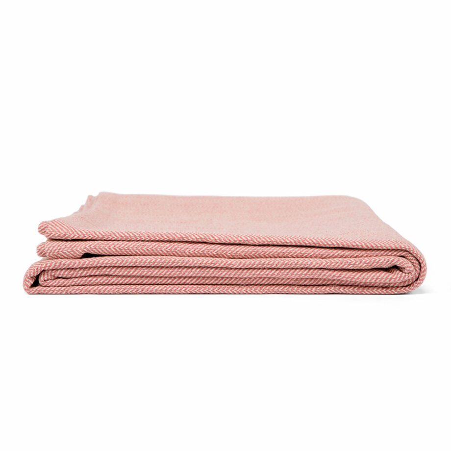 couverture en coton chevron nidra rose