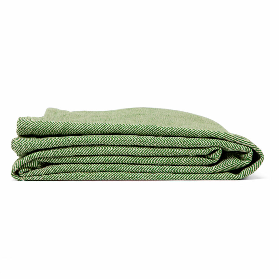 couverture en coton chevron nidra vert