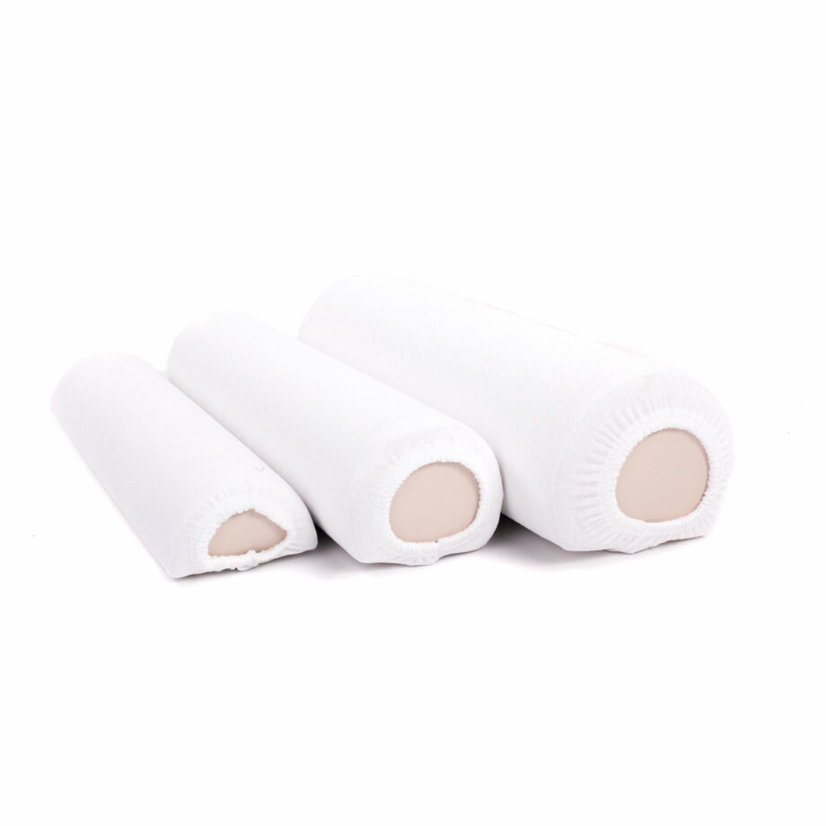 housse tissu eponge blanc pour coussin cylindrique