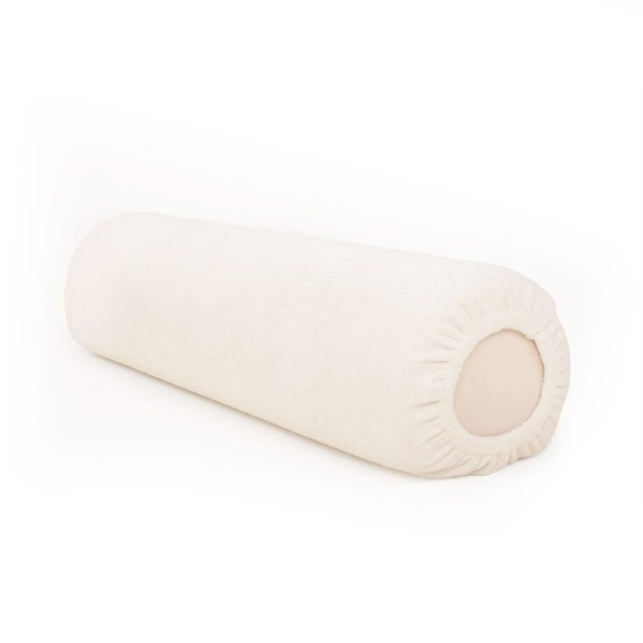 housse tissu eponge creme pour coussin cylindrique L