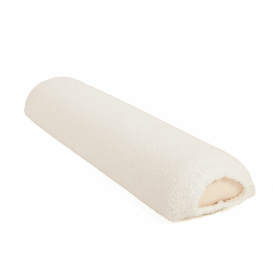 housse tissu eponge creme pour coussin cylindrique S