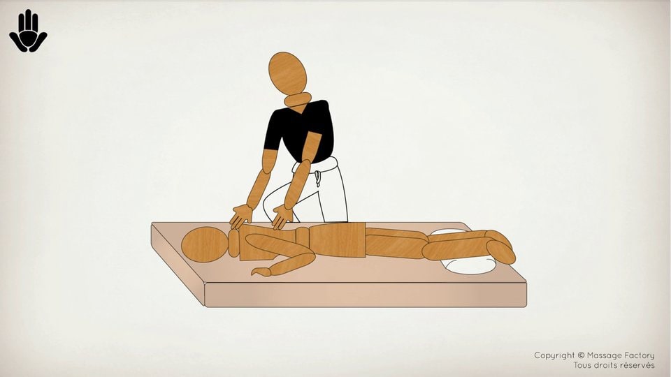 position shiatsu sur une table de massage