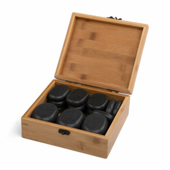 set de 18 pierres chaudes avec coffret en bois