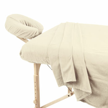 set de drap en coton flanelle creme