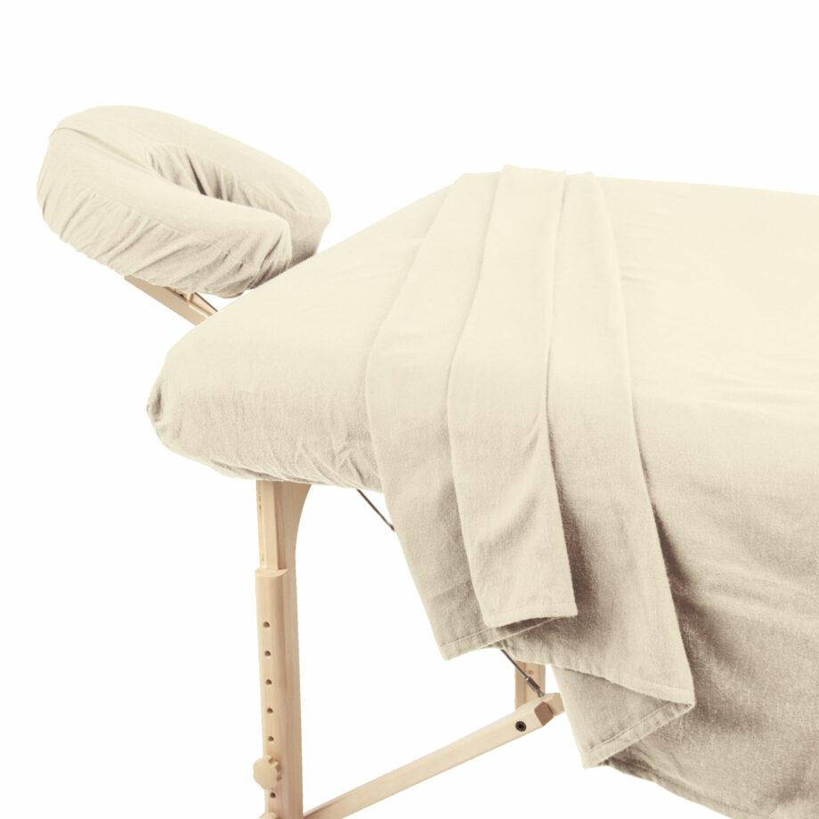 set de drap en coton flanelle creme