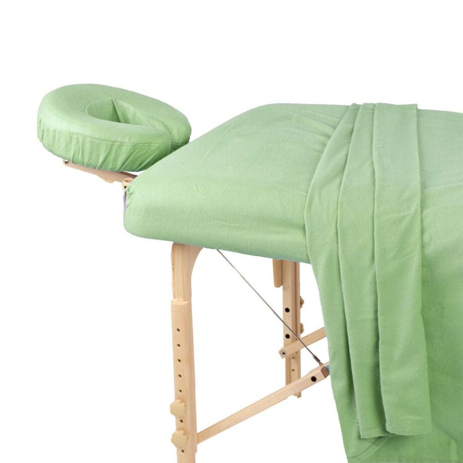 set de drap en coton flanelle vert