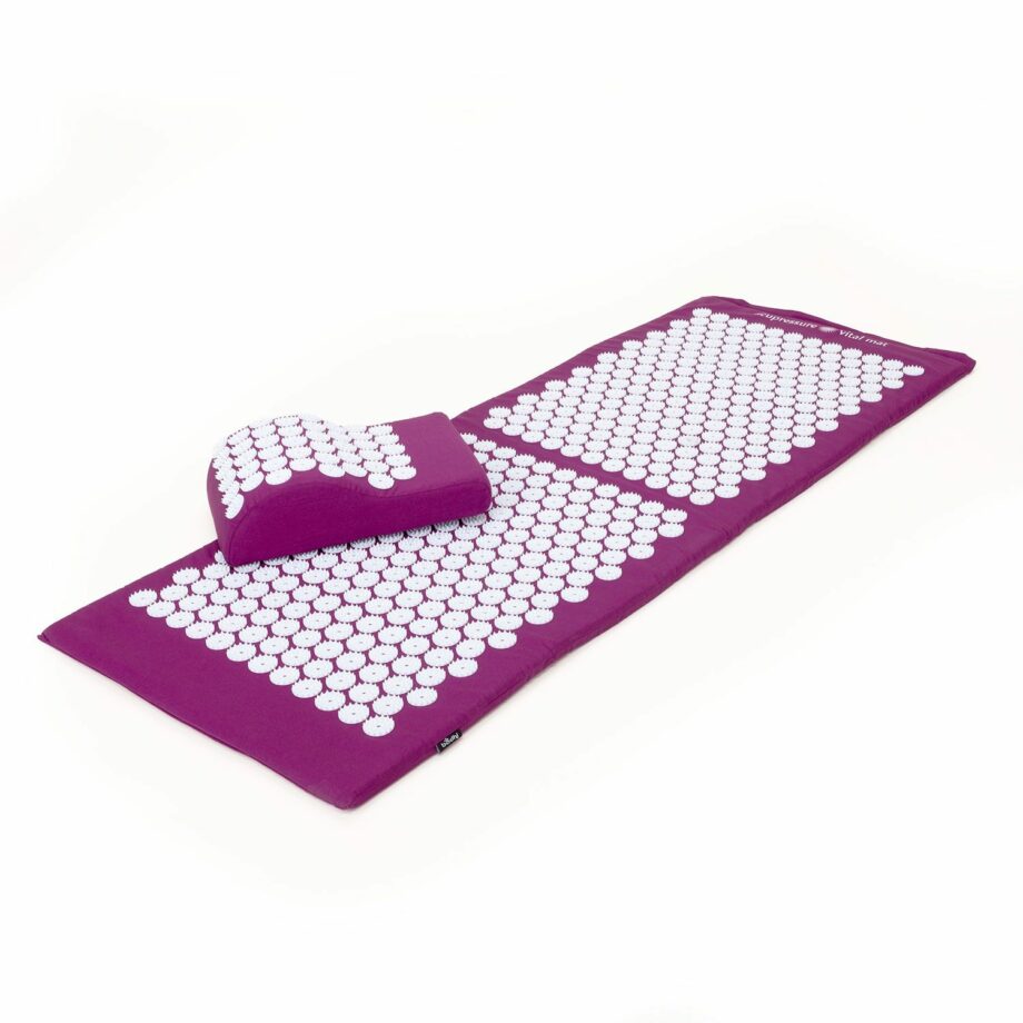 set tapis acupression xl aubergine