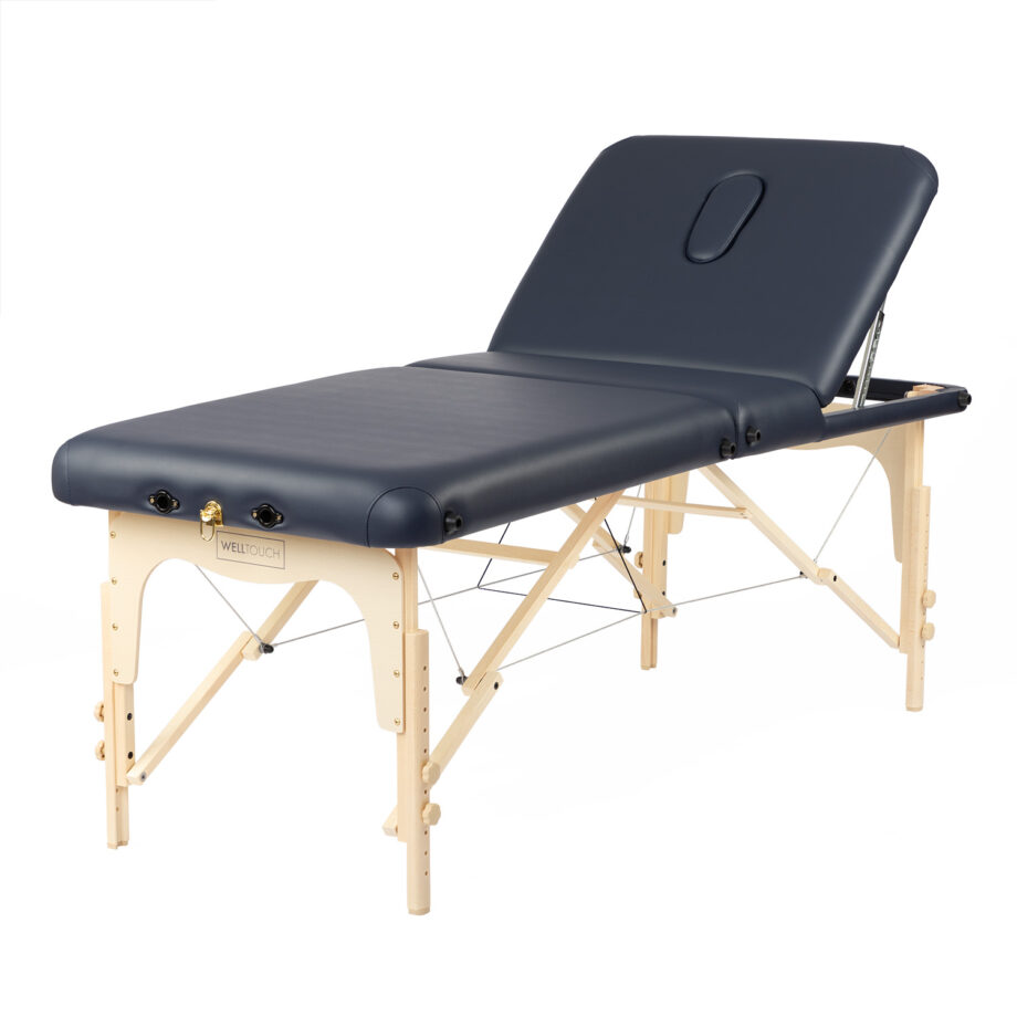 table de massage pliante dossier relevable deluxe bleu