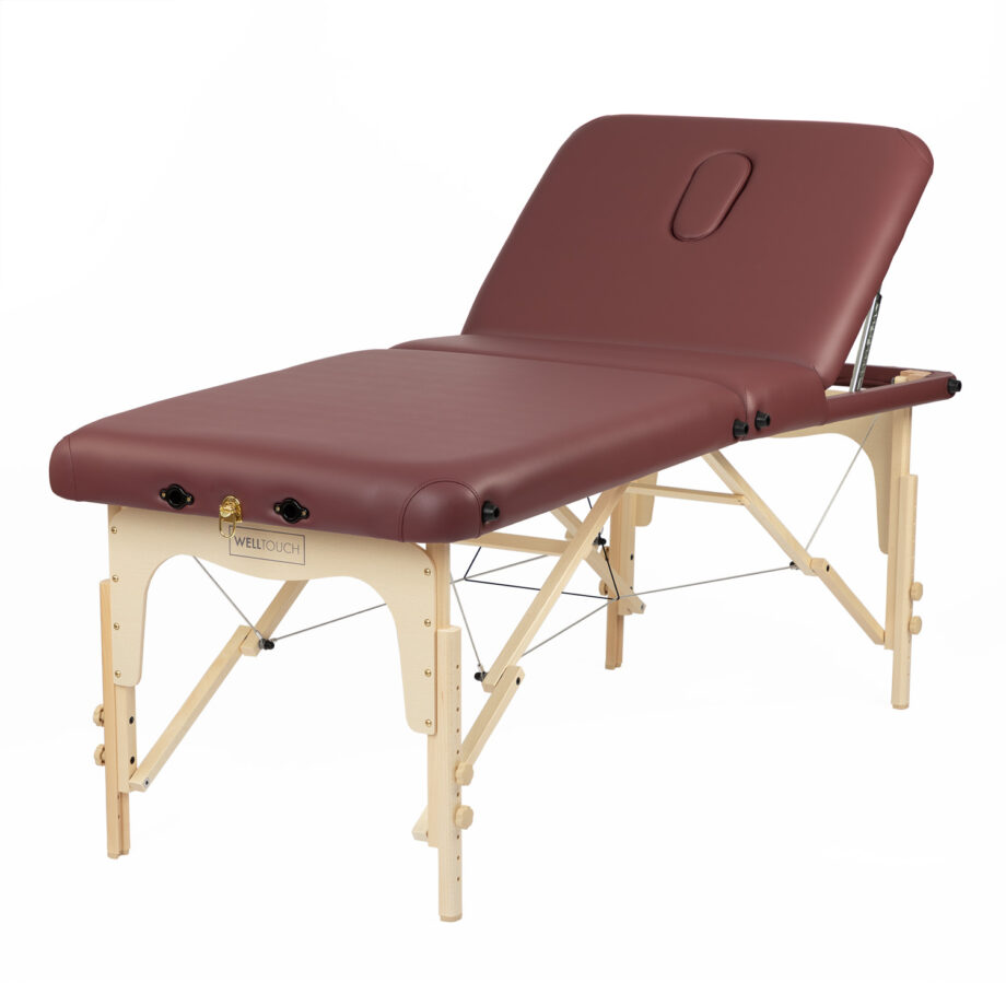 table de massage pliante dossier relevable deluxe bordeaux