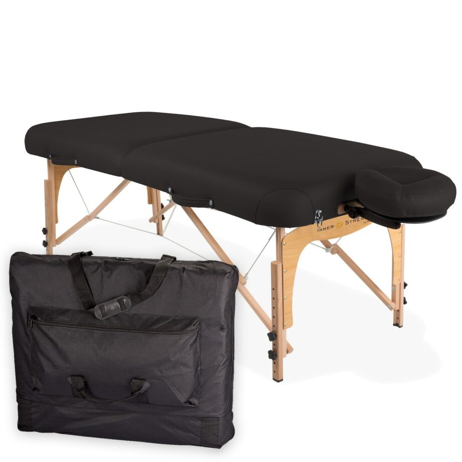 table de massage pliante E2 noir avec housse de transport