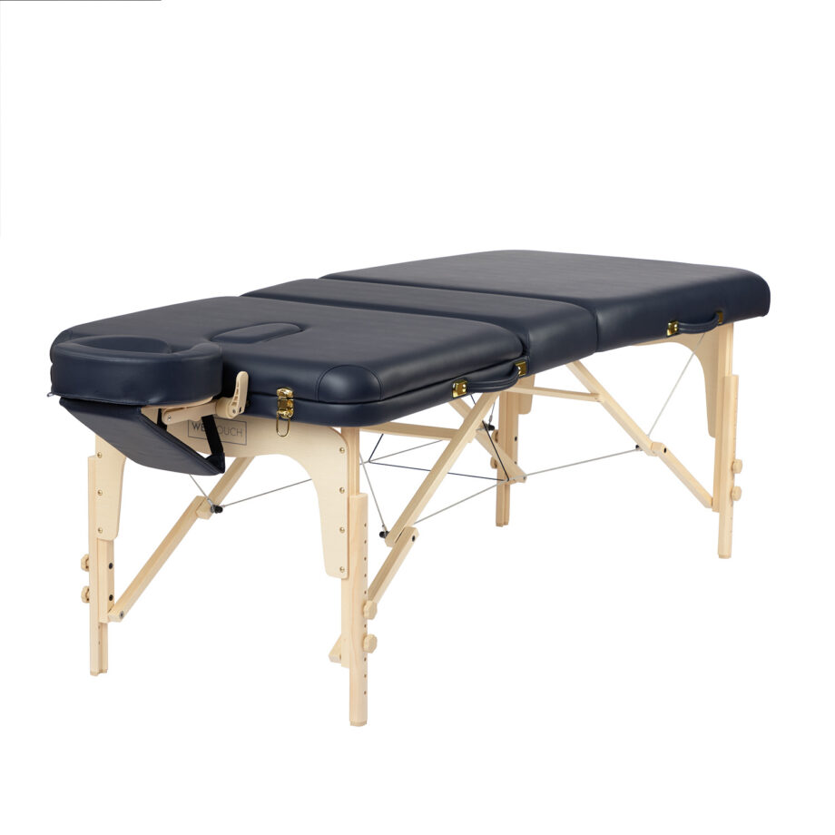 table de massage pliante dossier relevable deluxe bleu