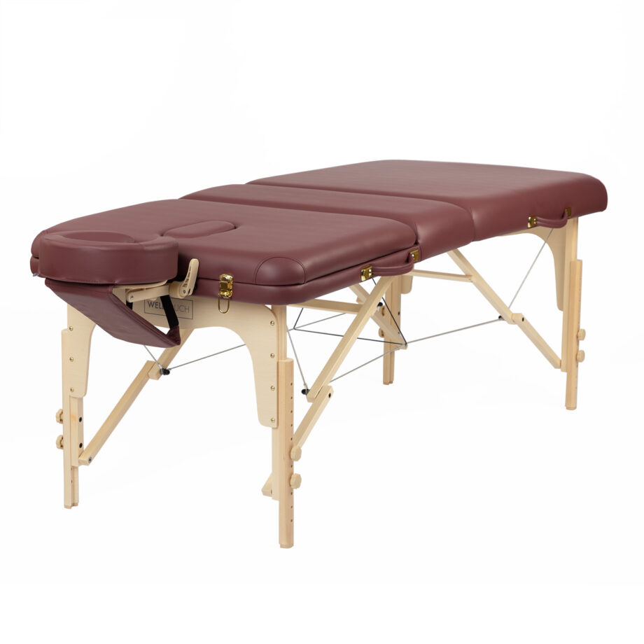 table de massage pliante dossier relevable deluxe bordeaux