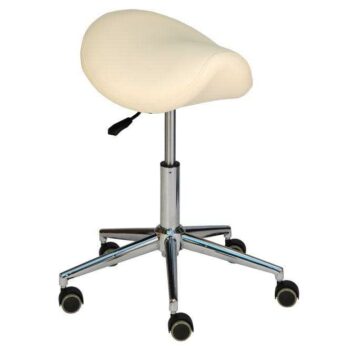 tabouret selle de cheval creme