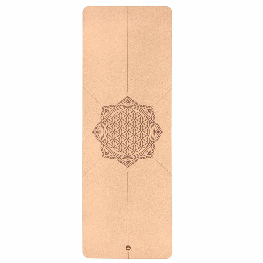 tapis de yoga en liege fleur de vie