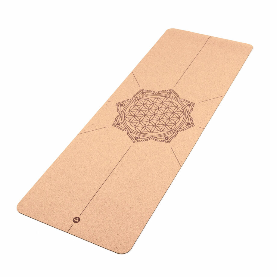 tapis de yoga en liege fleur de vie