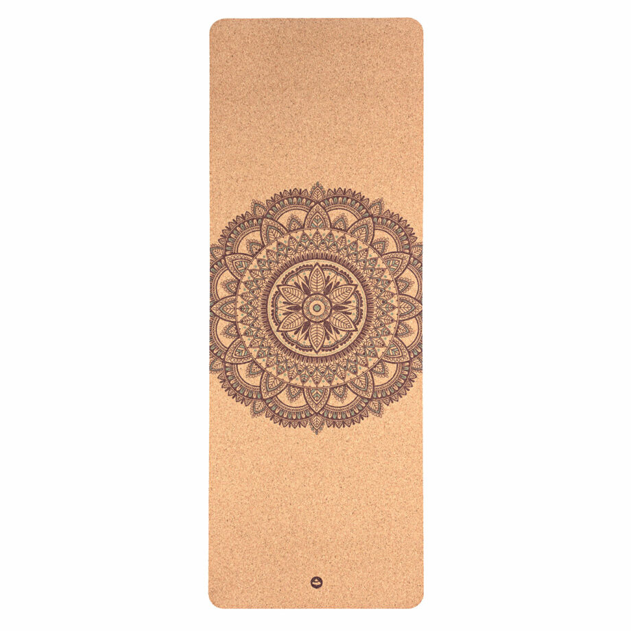 tapis de yoga en liege mandala