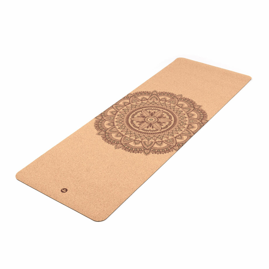 tapis de yoga en liege mandala