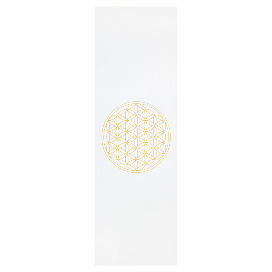 tapis de yoga fleur de vie blanc