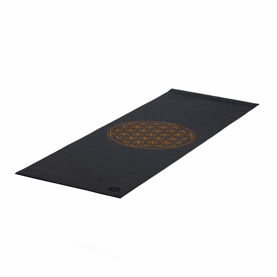 tapis de yoga fleur de vie anthracite