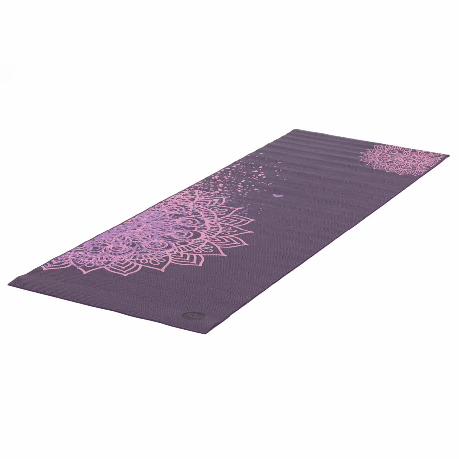 tapis de yoga mandala bicolore aubergine