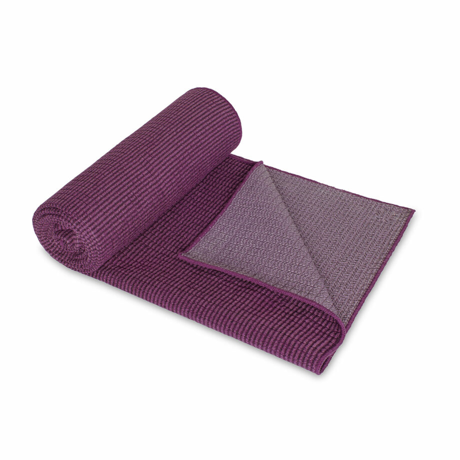 tapis de yoga serviette yatra aubergine