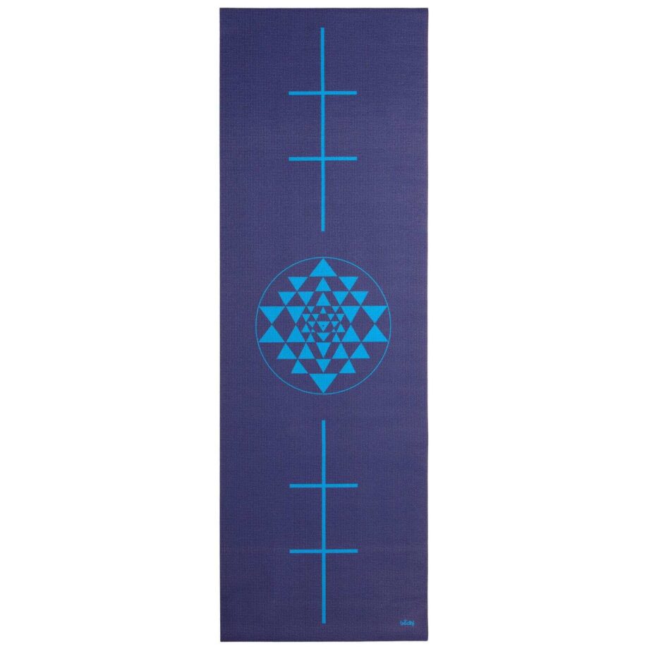 tapis de yoga yantra bleu