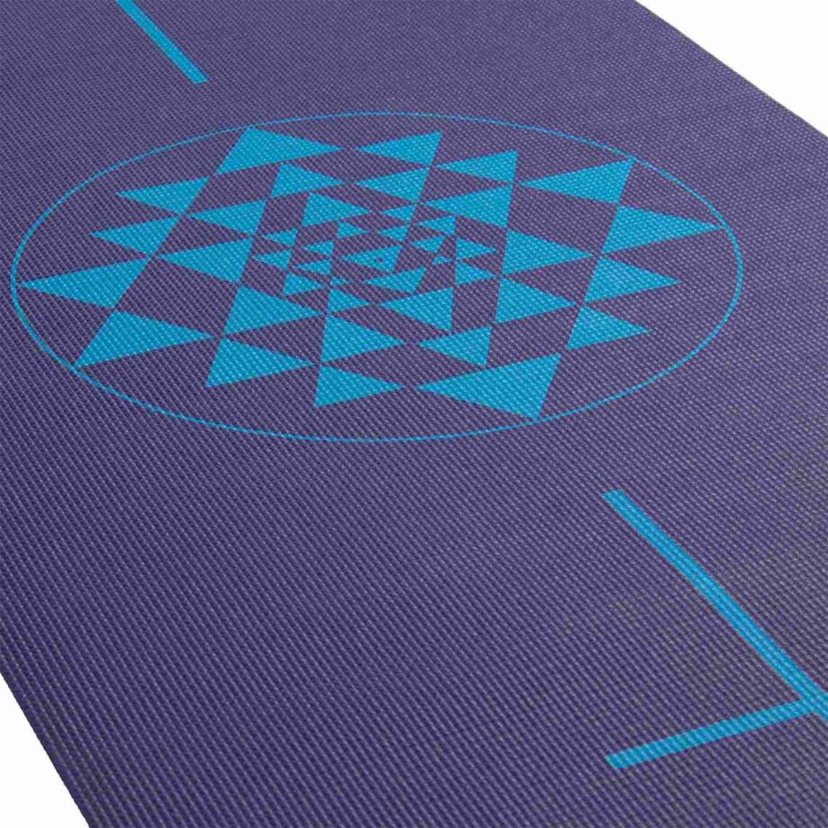 tapis de yoga yantra bleu